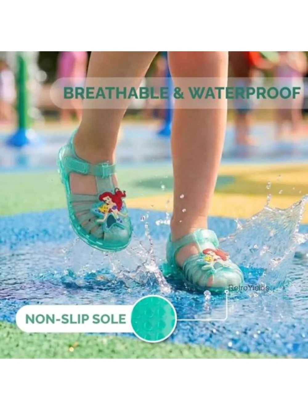 Disney Girls Jelly Sandals Little Mermaid Ariel Toddler Little Kid Slip On PVC